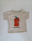 Beige T-shirt från Bobo Choses i modell Vote For Pepper