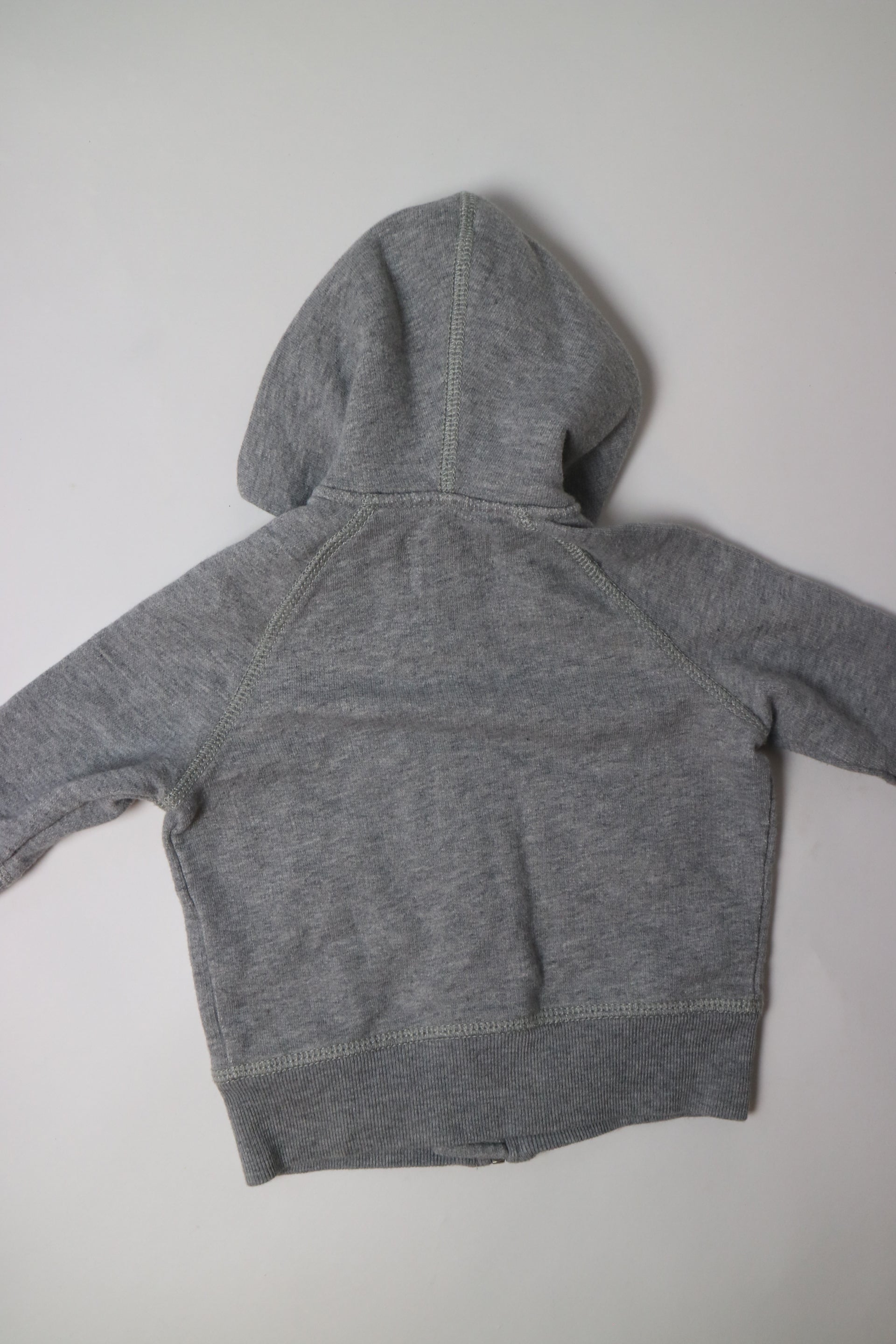 Gråmelerad hoodie tröja med dragkedja från Diesel bakifrån